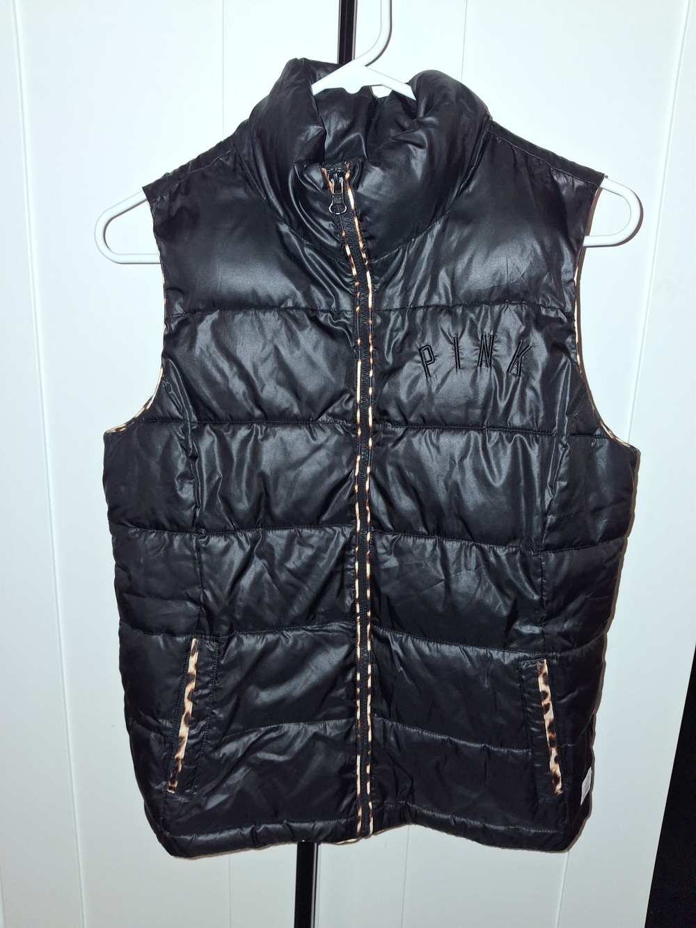PINK Victoria's Secret Black Quilted Puffer Vest